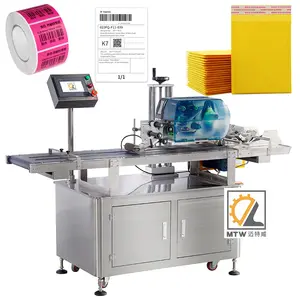 MTW automatic sticker label printing flat pouch card paper bag labeling machine