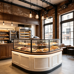 Design di Alta Qualità per Negozio di Panetteria con Vetrina Curva, Progetto Commerciale per Pasticceria, Arredamento e Design d'Interni per Panificio - Product Image 3