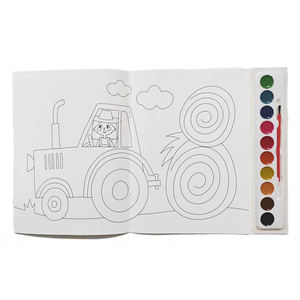 Vendita calda educativo acqua di colorazione Doodle Set pittura libro di disegno con vernici Semi-secche Set di colori materiali di carta - Product Image 4