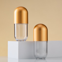 Flacon vide en plastique transparent de 50 ml avec bouchon doré pour capsules, idéal pour l'emballage de comprimés et granulés – Vente en gros