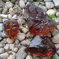 Roches en verre concassées de scories d'ambre de pierre de Brown pour le paysage de gabion