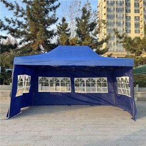 Auvent pare-soleil en acier lourd <span class=keywords><strong>3x3</strong></span>, gazébo Pop-Up pliable avec côtés, livraison gratuite de haute qualité - Product Image 1