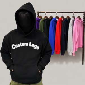 Custom Puff Printed Logo Colorful Pocket <b>Pullover</b> Hoodies <b>Men</b> Plus Size Fleece Terry Oversized Heavyweight 420gsm Sweatshirt - Product Image 1