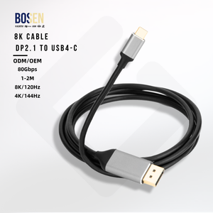 Câble DP 2.1 vers USB 4-C 8K@120Hz 80Gbps mâle-mâle pour TV, ordinateur portable, moniteur, Mac, PC, projecteur - Product Image 1