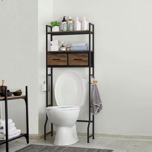 Bathroom <b>Storage</b> Rack White Metal Over Toilet Vietnam - Product Image 5