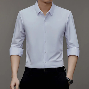 OEM /ODM Camisas-<span class=keywords><strong>juveniles</strong></span>-para-hombr, camisa de vestir sin arrugas para hombre, camisa de vestir para hombre, puño francés 2024, estilo de oficina elegante para hombre - Product Image 5