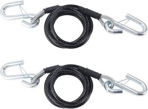 Crochets en S de 30 pouces Capacité de 7500lb Coupleur de <span class=keywords><strong>remorque</strong></span> à chaîne enroulée noire <span class=keywords><strong>Câble</strong></span> métallique de chaîne de <span class=keywords><strong>sécurité</strong></span> enroulé - Product Image 2