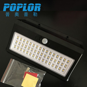 Poplor Solar Wall <b>Light</b> 10W 48LED <b>Motion</b> <b>Sensor</b> Outdoor Garden Lighting Plastic Body <b>With</b> Battery Included - Product Image 1