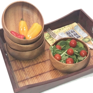 Acacia Round Food Serving <b>Bowl</b> <b>Wooden</b> <b>Fruit</b> <b>Bowl</b> for Fruits or Salads - Product Image 5