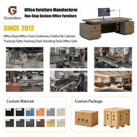 Bureau de direction de luxe moderne et unique, design classique haut de gamme, grand bureau de PDG réglable avec tiroirs