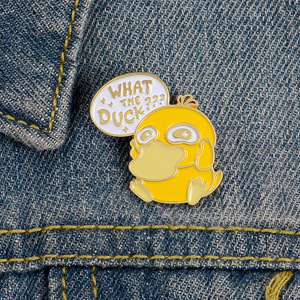 Broche creativo <span class=keywords><strong>What</strong></span> <span class=keywords><strong>the</strong></span> <span class=keywords><strong>Duck</strong></span>, insignia de aleación de pato amarillo bonito, Pin esmaltado de regalo - Product Image 1