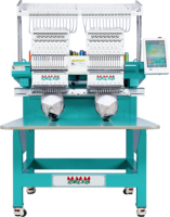 Machine à broder industrielle Feiya CTF1202 à 2 têtes et 12 aiguilles pour broderie de casquettes et vêtements avec cerceaux