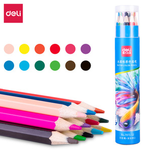 Deli Water Color Pencils 12 Colors No.7071-12 For Kids Drawing Art Supplies - Product Image 1