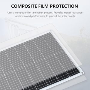 แผงโซลาร์เซลล์แบบยืดหยุ่น ALECTER 100W ประสิทธิภาพสูง 23% ผลิตจากซิลิคอนโมโนคริสตัลไลน์ สำหรับใช้งานกลางแจ้ง รถบ้าน ท่องเที่ยว แคมป์ปิ้ง และเดินป่า - Product Image 5