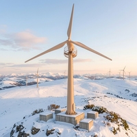 Système de générateur d'électricité éolienne industrielle 50 kW 380 V, éolienne horizontale, diamètre du rotor 12,6 m, fibre de verre renforcée