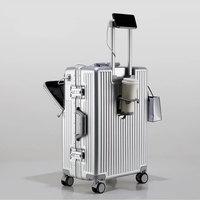 Valise en Aluminium Bagages de Voyage Valise Cabine à Roulettes en PC ABS pour Filles