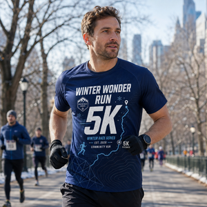 Camiseta Winter Wonder Run para Clima Frío, Carrera de 5K, Ropa Personalizada para Eventos de Carrera - Product Image 1