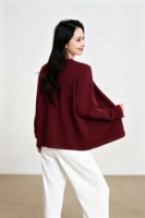 Damen V-Ausschnitt Strickjacke mit Offener Front, Langarm, Entspannter Schnitt mit Überschnittener Schulter, Gestrickter Mantel für Frauen