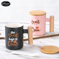 Wholesale <strong>Top</strong> <strong>Sellers</strong> Creative Design Ceramic Cup Custom Logo Ceramic <strong>Mug</strong> with Wooden Handle