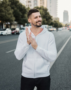 2020 Mens Tùy Chỉnh Đồng Bằng Phòng Tập Thể Dục Màu Đen Vải Unisex Áo Khoác Người Đàn Ông Chất Lượng Cao Của Cậu Bé Giản Dị Trống Đầy Đủ Mặt Zip up Dây Kéo Hoodies - Product Image 6