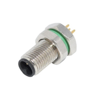 Conector USB Industrial de Alto Rendimiento M5 Hembra para Montaje en Panel, 3 Pines, Conexión Frontal, DIP, con Clasificación IP67