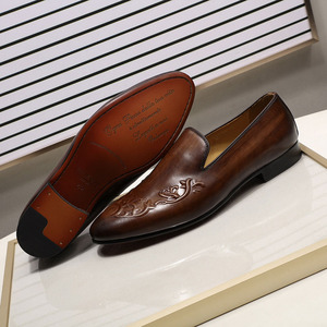 Zapatos italianos de cuero para <span class=keywords><strong>hombre</strong></span>, <span class=keywords><strong>mocasines</strong></span> formales de lujo, <span class=keywords><strong>2020</strong></span> - Product Image 4