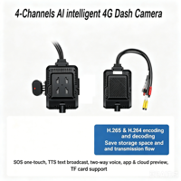 Cámara de salpicadero para flotas con IA de 4 canales, sistema MDVR 1080P ADAS DMS con 4G GPS WiFi para coches/taxis/camiones/autobuses