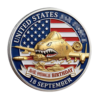 Badge commémoratif en métal sculpté 3D, motif Bouche de requin, Avion, Char, A10 Warthog, Motto, Argent Bleu