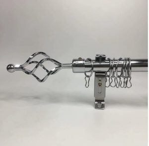Asta Telescopica Regolabile per Tende Stile Romano, Palo Estensibile in Metallo per Drappeggi con Finali Decorativi, Staffe e Anelli per Finestre - Product Image 3