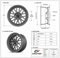 عجلات سيارات الركاب المصنوعة من الفورجيه مقاس 18-19 بوصة 5x114.3 مناسبة لـ MPS 3 و Speed6 BK BL بتصميم JDM وجنوط مخصصة