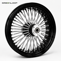 Set Roda Motor Greenloop Premium Custom Fat Spoke 16 18 19 21 23 Inch Chrome Black Rims untuk Modifikasi Cruiser Mewah