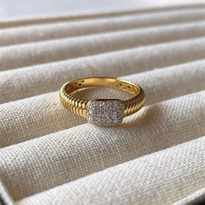 Anillo de Diamantes Estilo Francés Antiguo, Chapado en Plata Pura S925 con Oro de 18K, Anillo con Incrustaciones de Estilo Hip Hop a la Moda - Product Image 5