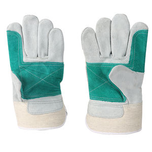 Guantes de soldadura antiabrasión de doble palma verde Guantes de cuero de vaca para trabajo Guantes DE TRABAJO - Product Image 3