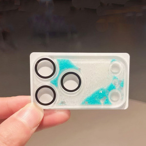 Protection d'objectif en verre trempé à paillettes liquides fluide effet sable mouvant de luxe pour iPhone 17 Pro, sans bulles pour iPhone 17 Pro Max - Product Image 5