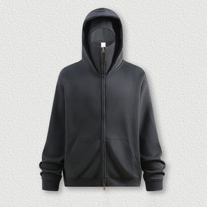 Sudadera con Capucha Unisex Personalizada, de Algodón y Poliéster, Talla Grande, con Cierre, Bordada, Gruesa, de Forro Polar de 340 g, para Invierno - Product Image 3