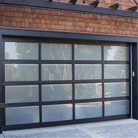 Portes de garage en aluminium modernes pour villas résidentielles, résistantes aux ouragans, à ouverture automatique, fonctionnement intelligent, sécurité
