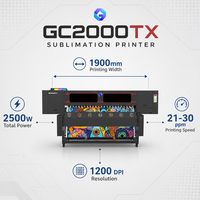 Impresora de Sublimación de Alta Velocidad GC2000TX de 1900 mm, 4 Cabezales, 1200 DPI, para Impresión Textil Digital Industrial, Ropa Deportiva