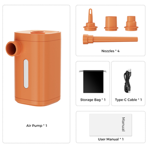 Mini pompe à air <span class=keywords><strong>rechargeable</strong></span> pour gonflables avec 4 buses et lumière de camping, dé<span class=keywords><strong>gonfleur</strong></span> de batterie pour flotteurs de piscine, ballons - Product Image 6