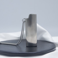 Collier pendentif étui à briquet en acier inoxydable inaltérable personnalisé, bijou de cou tendance pour homme style punk hip-hop