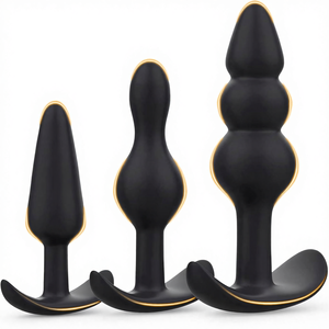 Analplug Butt Plug 3-teiliges Set Analkugeln-Wasserdichter Silikon Prostatamassager für Anfänger und Fortgeschrittene Spieler Komfortabel - Product Image 1