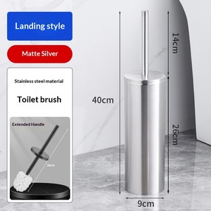 Support mural pour brosse de toilette en acier inoxydable, design minimaliste rond, finition polie, pour salle de bain - Product Image 4