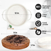 Moule à pain et à gâteau en silicone SILIKOLOVE, forme ronde, LFGB, antiadhésif, sans BPA, avec cadre renforcé en métal, pour toast et brownie