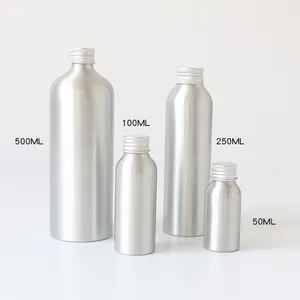 E-better Empty metal material 2oz 60ml 3oz 100ml aluminum bottle with aluminum caps lids or sprayer