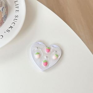 Adhesivo Decorativo para Teléfono Móvil con Espejo de Maquillaje, Diseño de Cereza, Lazo y Fresa - Product Image 4