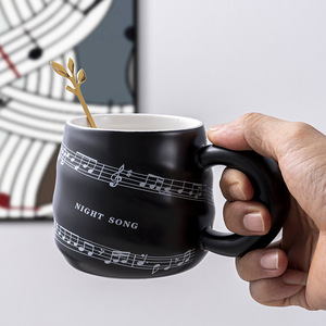 Tasse en céramique, design piano moderne blanc/noir, écologique, 420 ml, pour petit-déjeuner, design élégant, pour couple - Product Image 5