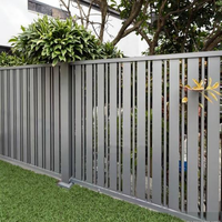 Pagar Vertikal Aluminium Hitam dengan Tiang Berlapis Bubuk, Privasi & Keamanan, Perakitan Mudah, Ukuran Kustom untuk Rumah Villa