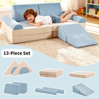 Sofa Mainan Anak Balok Bangunan Lembut Mainan Panjat Konvertibel Furnitur Bermain Modular Peralatan Bermain Sensorik Dalam Ruangan