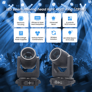 Equipo de DJ Luz de Cabeza Móvil Beam 14R de 295W con Doble Prisma Sharpy RGBW Luces de Escenario para Discoteca DMX <span class=keywords><strong>Spot</strong></span> Lumilites - Product Image 2