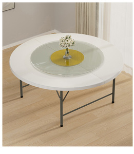 Mesa plegable fácil de llevar, mesa de Banco regular, mesa redonda de 5 pliegues por la mitad - Product Image 4