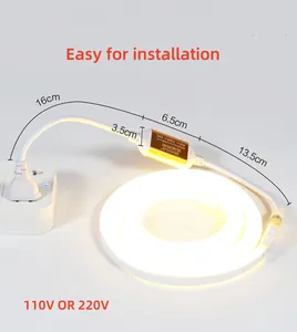 Linh hoạt Led Neon dải ánh sáng màu duy nhất PVC 110V/220V IP65 đánh giá cho cảnh quan ứng dụng giá rẻ Neon Flex